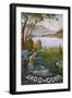 Lago Di Como Poster-Elio Ximenes-Framed Giclee Print