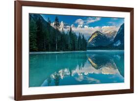 Lago di Landro at dawn, Dolomite Mountains, Italy-David Noton-Framed Photographic Print