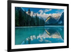 Lago di Landro at dawn, Dolomite Mountains, Italy-David Noton-Framed Photographic Print