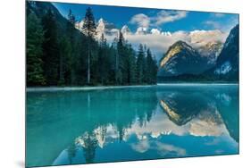 Lago di Landro at dawn, Dolomite Mountains, Italy-David Noton-Mounted Photographic Print