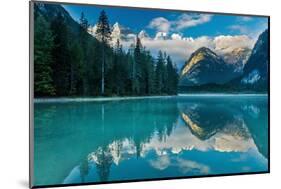 Lago di Landro at dawn, Dolomite Mountains, Italy-David Noton-Mounted Photographic Print