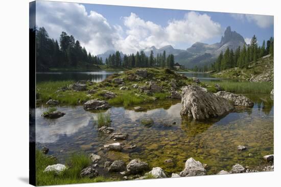 Lago Federa, Rifugio Palmieri, Croda da Lago, Dolomites, Italy-Michael Jaeschke-Stretched Canvas