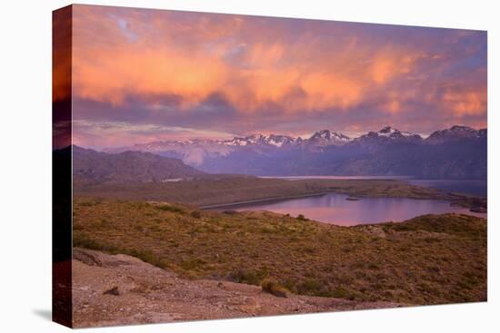 Lago General Carrera and Mountains View From-null-Stretched Canvas