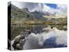 Lago Nero in the Presanella mountain range, Parco Naturale Adamello, Brenta, Trentino, Italy-Martin Zwick-Stretched Canvas
