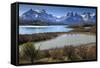 Lago Pehoe and Cordillera Del Paine in Late Afternoon, Torres Del Paine National Park, Patagonia-Eleanor Scriven-Framed Stretched Canvas