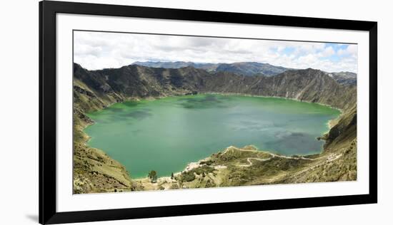 Lago Quilotoa, caldera lake in extinct volcano in central highlands of Andes, Ecuador, South Americ-Tony Waltham-Framed Photographic Print