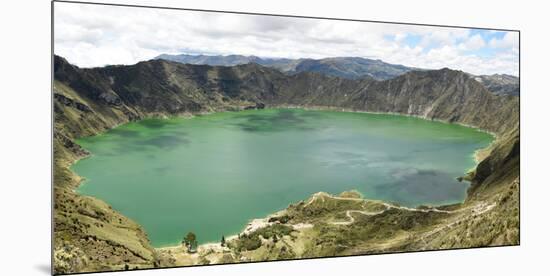 Lago Quilotoa, caldera lake in extinct volcano in central highlands of Andes, Ecuador, South Americ-Tony Waltham-Mounted Photographic Print