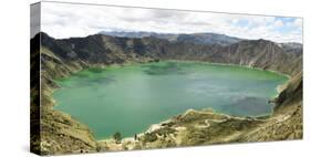 Lago Quilotoa, caldera lake in extinct volcano in central highlands of Andes, Ecuador, South Americ-Tony Waltham-Stretched Canvas