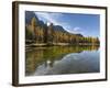 Lago San Pellegrino during fall at Passo San Pellegrino in the Dolomites, Italy.-Martin Zwick-Framed Photographic Print