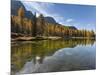 Lago San Pellegrino during fall at Passo San Pellegrino in the Dolomites, Italy.-Martin Zwick-Mounted Photographic Print