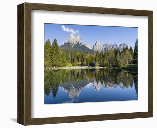 Lago Welsperg. Valle del Canali in the mountain range Pale di San Martino, Italy.-Martin Zwick-Framed Photographic Print