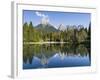 Lago Welsperg. Valle del Canali in the mountain range Pale di San Martino, Italy.-Martin Zwick-Framed Photographic Print