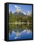 Lago Welsperg. Valle del Canali in the mountain range Pale di San Martino, Italy.-Martin Zwick-Framed Stretched Canvas