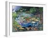 Lagoon #1 “Playmates”-Carol Salas-Framed Giclee Print