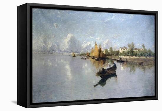 Lagoon, 1888-Guglielmo Ciardi-Framed Stretched Canvas
