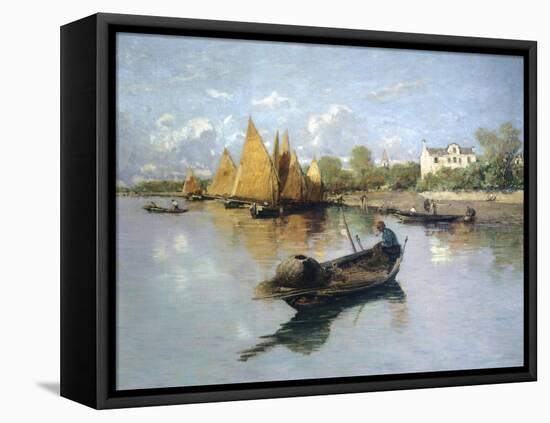 Lagoon, 1888-Guglielmo Ciardi-Framed Stretched Canvas