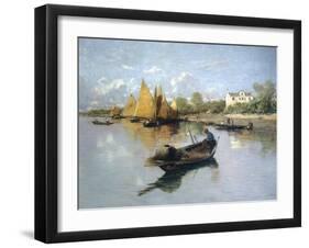 Lagoon, 1888-Guglielmo Ciardi-Framed Giclee Print