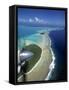 Lagoon and Beach, Aitutaki, Cook Islands-Walter Bibikow-Framed Stretched Canvas