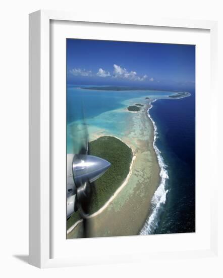 Lagoon and Beach, Aitutaki, Cook Islands-Walter Bibikow-Framed Photographic Print