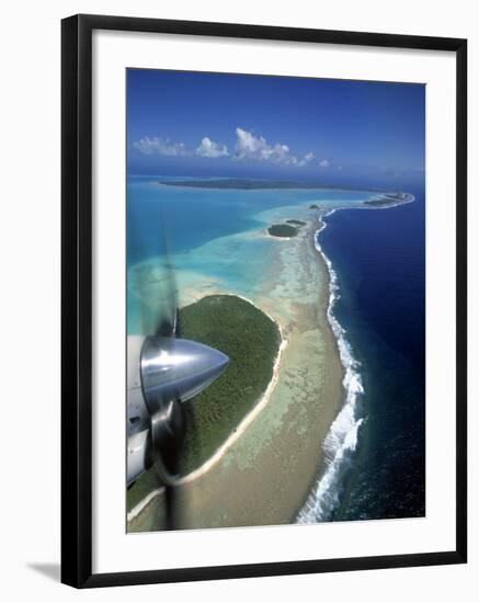 Lagoon and Beach, Aitutaki, Cook Islands-Walter Bibikow-Framed Photographic Print