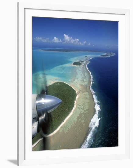 Lagoon and Beach, Aitutaki, Cook Islands-Walter Bibikow-Framed Photographic Print