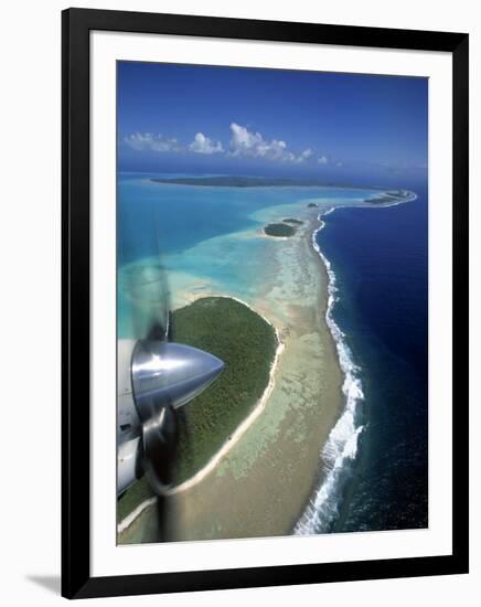 Lagoon and Beach, Aitutaki, Cook Islands-Walter Bibikow-Framed Photographic Print