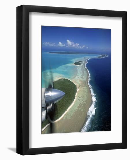 Lagoon and Beach, Aitutaki, Cook Islands-Walter Bibikow-Framed Photographic Print