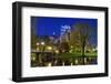 Lagoon Bridge and Skyline of Boston, Massachusetts from the Boston Public Gardens.-SeanPavonePhoto-Framed Photographic Print