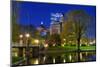 Lagoon Bridge and Skyline of Boston, Massachusetts from the Boston Public Gardens.-SeanPavonePhoto-Mounted Photographic Print