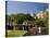 Lagoon Bridge and Swan Boat in the Public Garden, Boston, Massachusetts, United States of America-Amanda Hall-Stretched Canvas