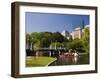 Lagoon Bridge and Swan Boat in the Public Garden, Boston, Massachusetts, United States of America-Amanda Hall-Framed Photographic Print