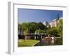 Lagoon Bridge and Swan Boat in the Public Garden, Boston, Massachusetts, United States of America-Amanda Hall-Framed Photographic Print