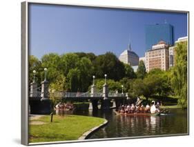 Lagoon Bridge and Swan Boat in the Public Garden, Boston, Massachusetts, United States of America-Amanda Hall-Framed Photographic Print