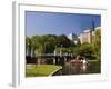 Lagoon Bridge and Swan Boat in the Public Garden, Boston, Massachusetts, United States of America-Amanda Hall-Framed Photographic Print