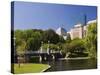 Lagoon Bridge in the Public Garden, Boston, Massachusetts, New England, USA-Amanda Hall-Stretched Canvas