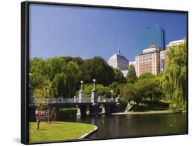 Lagoon Bridge in the Public Garden, Boston, Massachusetts, New England, USA-Amanda Hall-Framed Photographic Print