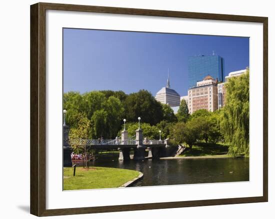 Lagoon Bridge in the Public Garden, Boston, Massachusetts, New England, USA-Amanda Hall-Framed Photographic Print