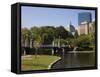 Lagoon Bridge in the Public Garden, Boston, Massachusetts, USA-Amanda Hall-Framed Stretched Canvas