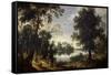 Lagoon Landscape, 17th century,-Sebastian Vrancx-Framed Stretched Canvas