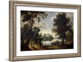 Lagoon Landscape, 17th century,-Sebastian Vrancx-Framed Giclee Print