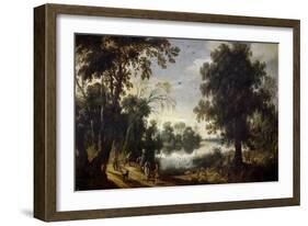 Lagoon Landscape, 17th century,-Sebastian Vrancx-Framed Giclee Print