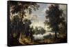 Lagoon Landscape, 17th century,-Sebastian Vrancx-Framed Stretched Canvas