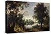 Lagoon Landscape, 17th century,-Sebastian Vrancx-Stretched Canvas