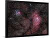 Lagoon Nebula and Trifid Nebula in Sagittarius-null-Framed Photographic Print