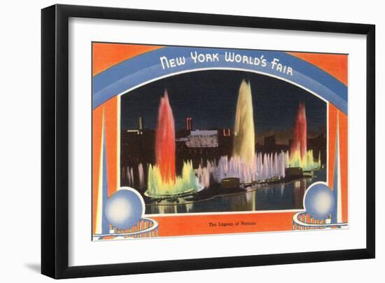 Lagoon of Nations at Night, New York World's Fair, 1939-null-Framed Art Print