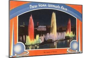 Lagoon of Nations at Night, New York World's Fair, 1939-null-Mounted Art Print