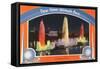 Lagoon of Nations at Night, New York World's Fair, 1939-null-Framed Stretched Canvas