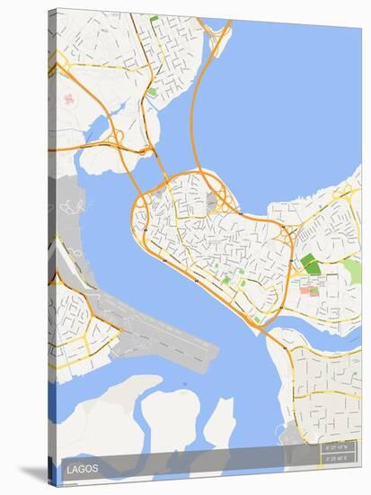 Lagos, Nigeria Map-null-Stretched Canvas