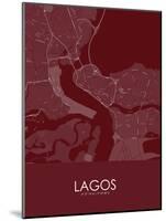 Lagos, Nigeria Red Map-null-Mounted Poster