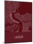 Lagos, Nigeria Red Map-null-Mounted Poster